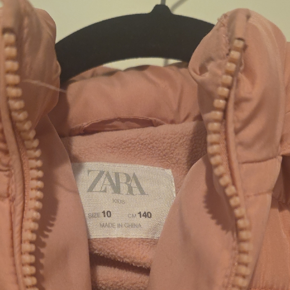 Zara Blush Quilted Jacket with Hood A1 - Picture 2 of 4